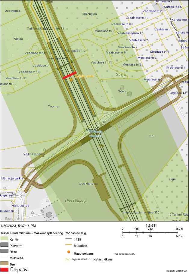 Rail Balticu Kohila peatuse asendiskeem